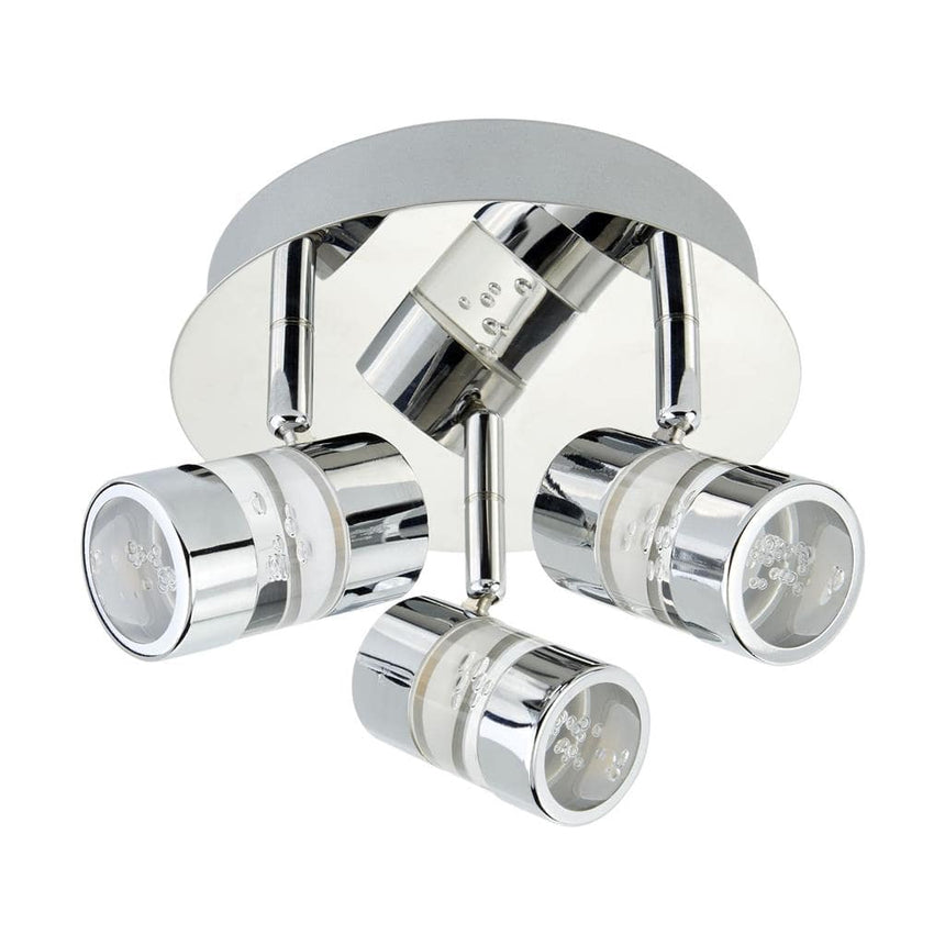 Searchlight Bubbles Chrome 3 Ceiling Spotlight Bubbles Effect - Comet Lighting