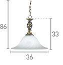 Searchlight Cameroon Brass Pendant Light Marble Glass Shade - Comet Lighting