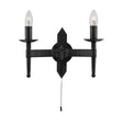 Searchlight Cartwheel 2-Light Wall Light in Black Wrought Iron - Comet Lighting