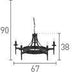 Searchlight Cartwheel 5-Light Chandelier In Black Wrought Iron - Comet Lighting