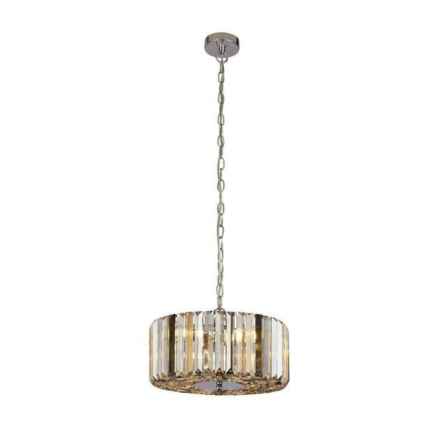 Searchlight Chapeau 3Lt Pendant/Semi-Flush- Amber| Smoke & Clear Crystal - Comet Lighting