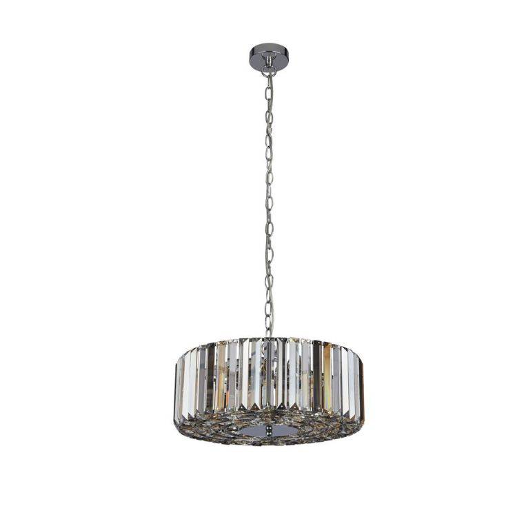 Searchlight Chapeau 4Lt Pendant/Semi-Flush- Amber| Smoke & Clear Crystal - Comet Lighting