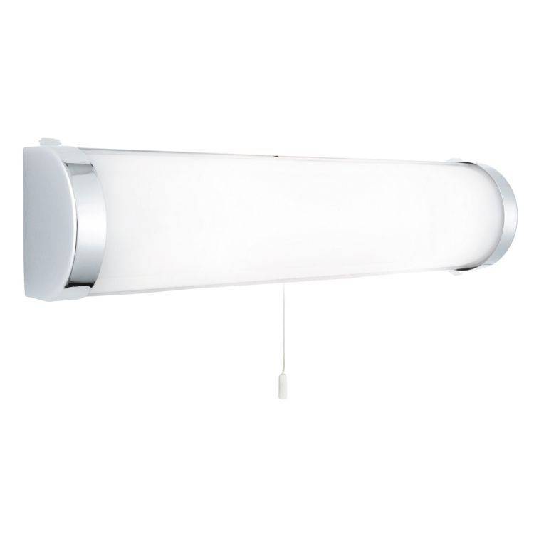 Searchlight Chrome 2 Light Wall Bracket White Glass Tube - Comet Lighting