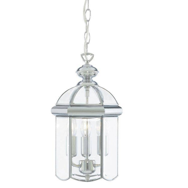 Searchlight Chrome 3 Light Lantern Domed Glass Shade - Comet Lighting