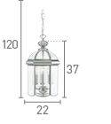 Searchlight Chrome 3 Light Lantern Domed Glass Shade - Comet Lighting