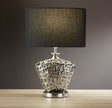 Searchlight Chrome Decorative Base Black Drum Shade - Comet Lighting