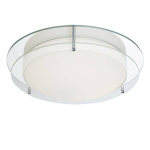 Searchlight Chrome Flush Mirror Backplate Opal Glass - Comet Lighting