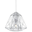 Searchlight Chrome Geometric Cage Frame Pendant Light - Comet Lighting