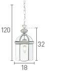 Searchlight Chrome Lantern Polished Domed Glass Shade - Comet Lighting