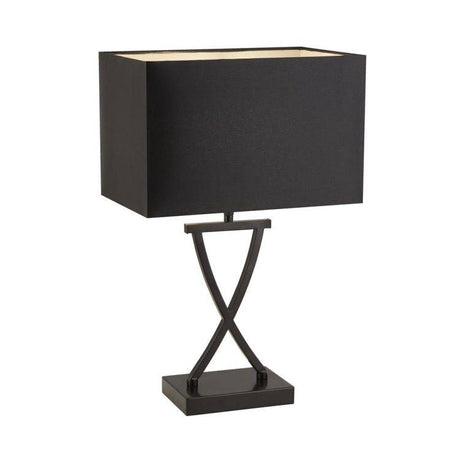 Searchlight Club Table Lamp - Chrome Base & Fabric Shade - Comet Lighting