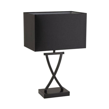 Searchlight Club Table Lamp - Chrome Base & Fabric Shade - Comet Lighting