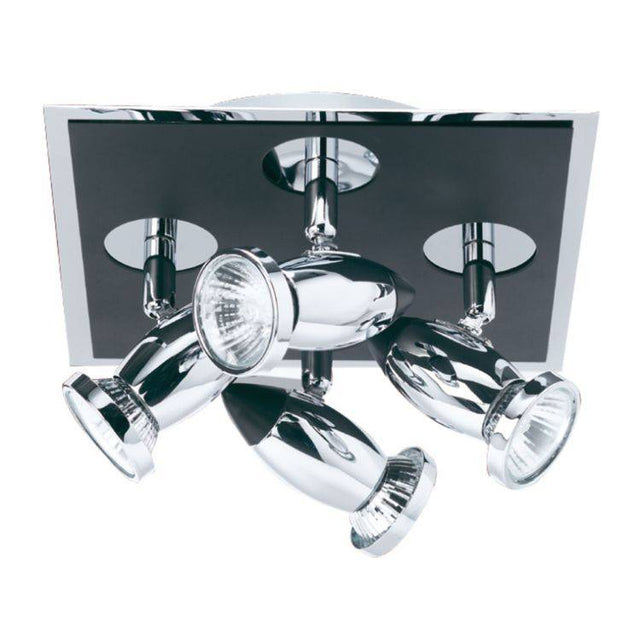 Searchlight Comet Chrome Black 4 Light Spotlight - Comet Lighting