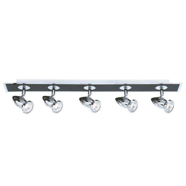 Searchlight Comet Chrome Black 5 Light Spotlight Bar - Comet Lighting