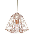 Searchlight Copper Geometric Cage Pendant Light - Comet Lighting