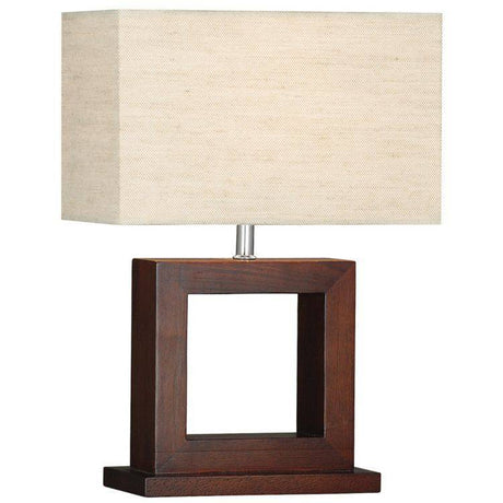 Searchlight Cosmopolitan Wood Table Lamp Matching Shade - Comet Lighting