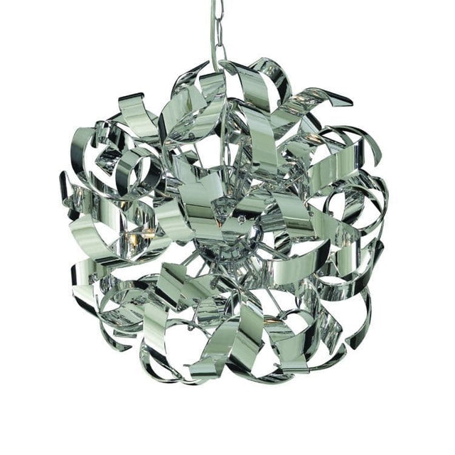 Searchlight Curls Chrome 4-Light Ceiling Light - Comet Lighting