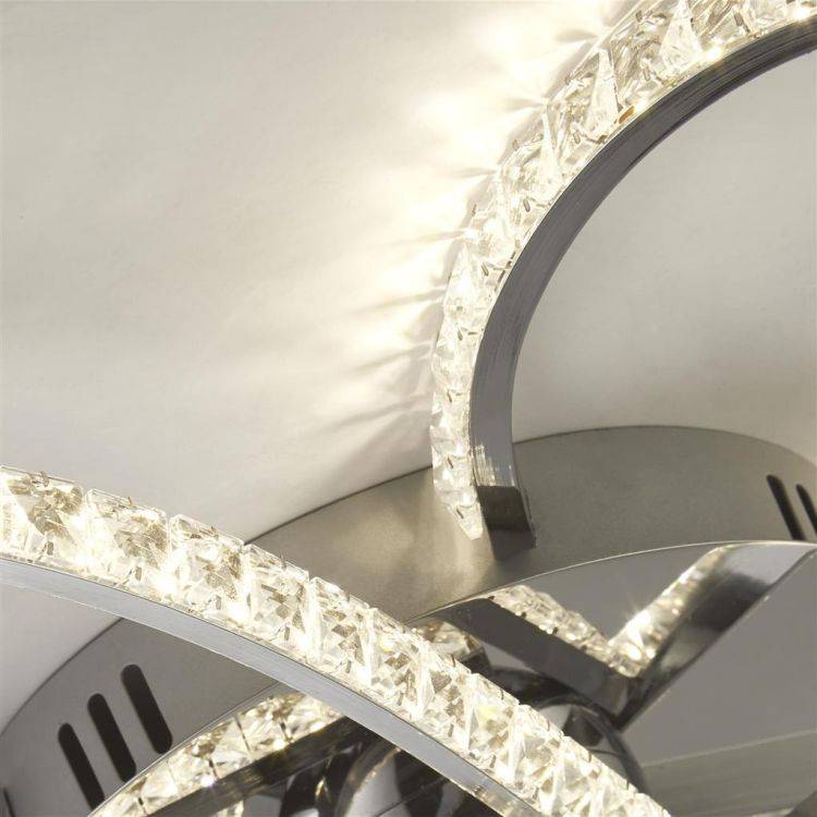 Searchlight Daisy 5Lt Flush Ceiling Light - Chrome & Clear Crystals - Comet Lighting