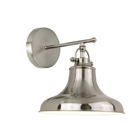 Searchlight Dallas 1Lt Industrial Wall Light| Satin Silver - Comet Lighting