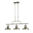 Searchlight Dallas 3Lt Industrial Bar Pendant| Satin Silver - Comet Lighting