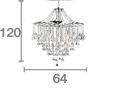 Searchlight Dorchester Chrome 5 Light Chandelier Crystal Buttons - Comet Lighting