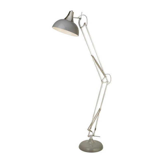 Searchlight DOT Floor Task Lamp - Grey Metal & Chrome - Comet Lighting