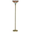 Searchlight Dragonfly Brass Floor Lamp Tiffany Glass - Comet Lighting