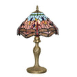 Searchlight Dragonfly Brass Table Lamp Tiffany Glass - Comet Lighting