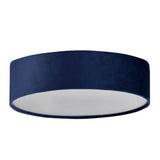 Searchlight Drum 2 2Lt Flush Ceiling Light - Blue Velvet Shade - Comet Lighting