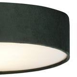 Searchlight Drum 2 2Lt Flush Ceiling Light - Green Velvet Shade - Comet Lighting