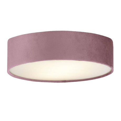Searchlight Drum 2 2Lt Flush Ceiling Light - Pink Velvet Shade - Comet Lighting