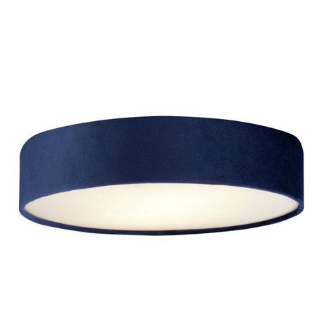 Searchlight Drum 2 3Lt Flush Ceiling Light - Blue Velvet Shade - Comet Lighting
