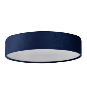 Searchlight Drum 2 3Lt Flush Ceiling Light - Blue Velvet Shade - Comet Lighting