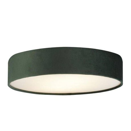 Searchlight Drum 2 3Lt Flush Ceiling Light - Green Velvet Shade - Comet Lighting