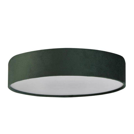 Searchlight Drum 2 3Lt Flush Ceiling Light - Green Velvet Shade - Comet Lighting