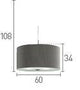 Searchlight Drum Pleat Silver 3 Light Glass Diffuser - Comet Lighting