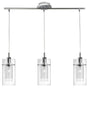 Searchlight Duo 1 Chrome 3 Light Bar Pendant Glass Cylinder Shades - Comet Lighting