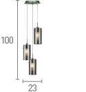 Searchlight Duo 2 Chrome 3 Light Pendant Glass Cylinder Shades - Comet Lighting