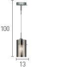 Searchlight Duo 2 Chrome Pendant Light Glass Cylinder Shade - Comet Lighting