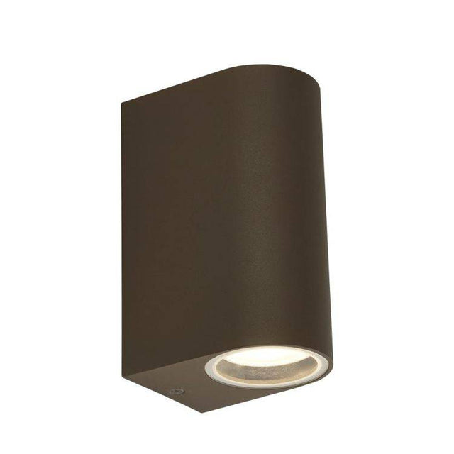 Searchlight Eiffel LED 2Lt Outdoor Wall Light - Rust Brown & Glass| IP44 - Comet Lighting