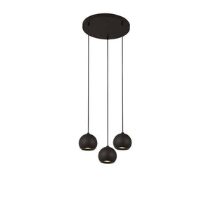 Searchlight Eindhoven 3Lt Ceiling Pendant - Black Metal - Comet Lighting