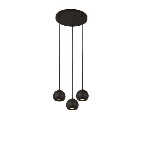 Searchlight Eindhoven 3Lt Ceiling Pendant - Black Metal - Comet Lighting