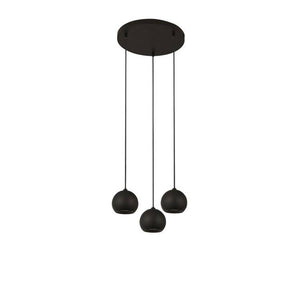 Searchlight Eindhoven 3Lt Ceiling Pendant - Black Metal - Comet Lighting