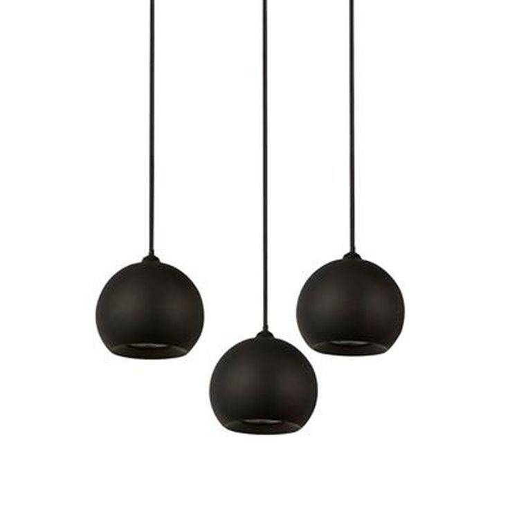 Searchlight Eindhoven 3Lt Ceiling Pendant - Black Metal - Comet Lighting