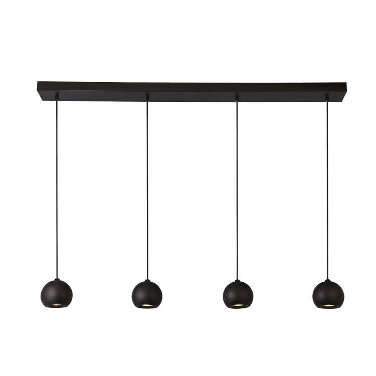 Searchlight Eindhoven 4Lt Bar Ceiling Pendant - Black Metal - Comet Lighting