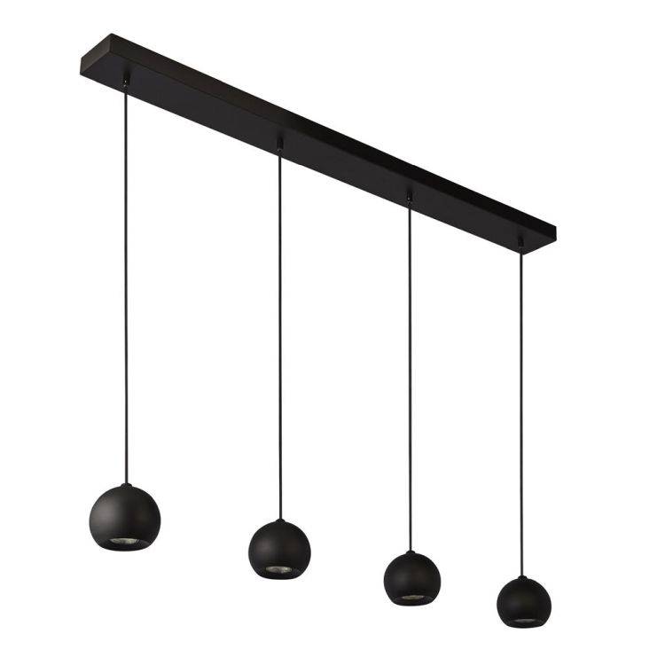 Searchlight Eindhoven 4Lt Bar Ceiling Pendant - Black Metal - Comet Lighting