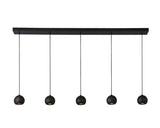 Searchlight Eindhoven 5Lt Bar Ceiling Pendant - Black Metal - Comet Lighting