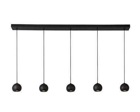 Searchlight Eindhoven 5Lt Bar Ceiling Pendant - Black Metal - Comet Lighting