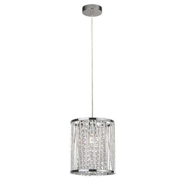 Searchlight Elise 1Lt Pendant| Chrome| Crystal Drops - Comet Lighting