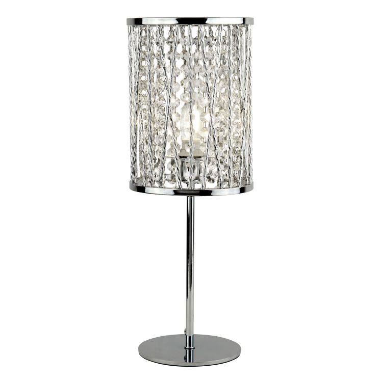 Searchlight Elise 1Lt Table Lamp| Chrome | Crystal Drops - Comet Lighting