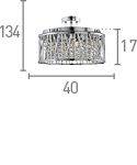 Searchlight Elise Chrome 5 Light Fitting Crystal Button Drops - Comet Lighting